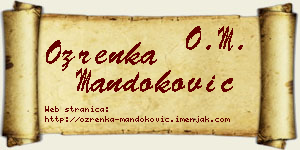 Ozrenka Mandoković vizit kartica